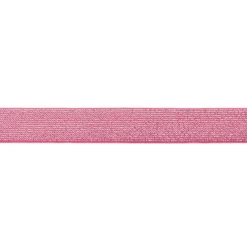 Gummi Band Glitzer pink silberfarbig Meterware Breite: 2,5cm