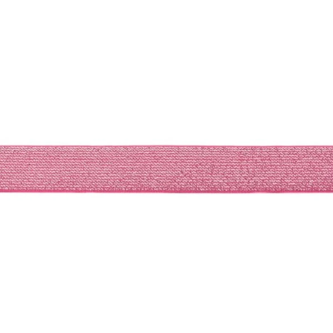 Gummi Band Glitzer pink silberfarbig Meterware Breite: 2,5cm