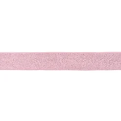 Gummi Band Glitzer rosa silberfarbig Meterware Breite: 2,5cm