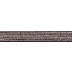 Gummi Band Glitzer schwarz silberfarbig Meterware Breite: 2,5cm