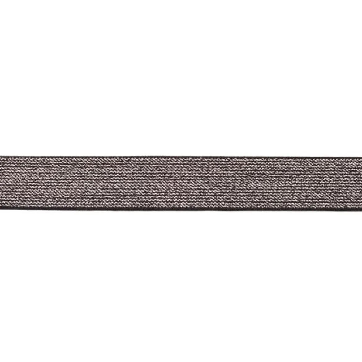 Gummi Band Glitzer schwarz silberfarbig Meterware Breite: 2,5cm