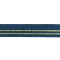 Gummi Band Glitzer Streifen blau goldfarbig Breite: 3cm