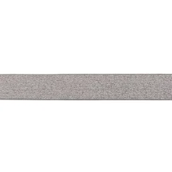 Gummi Band Glitzer taupe silberfarbig Meterware Breite: 2,5cm
