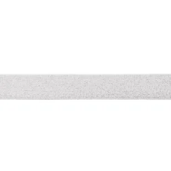 Gummi Band Glitzer weiß silberfarbig Meterware Breite: 2,5cm