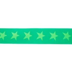 Gummi Band grün mit hellgrünen Sternen Meterware Breite: 4cm