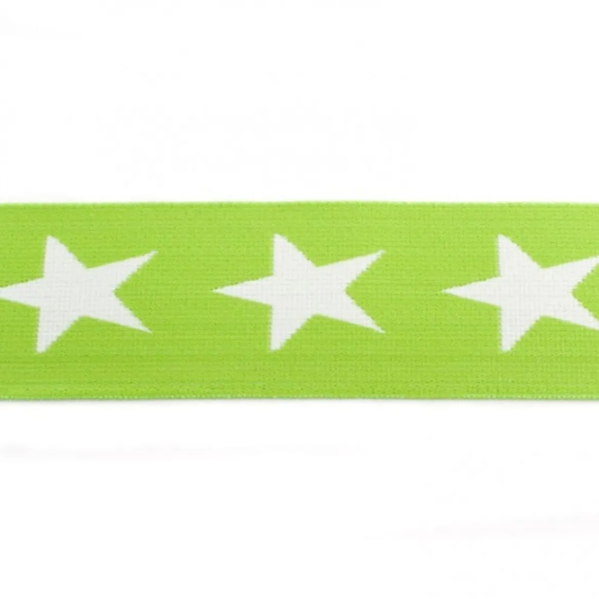 Gummi Band grün mit weißen Sternen Meterware Breite: 4cm