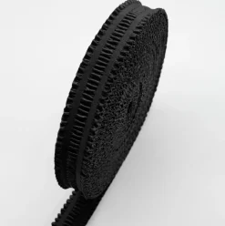 Gummiband Lederimitat mit Raffungen Schwarz 40mm Breite