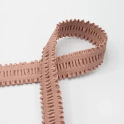 Gummiband Lederimitat mit Raffungen Rosa 40mm Breite