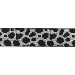 Gummiband Leomuster Glitzer Lurex schwarz silberfarbig Breite: 4cm