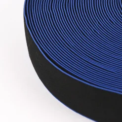 Gummiband mit farbigem Rand schwarz kobalt Breite: 4cm