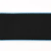Gummiband mit farbigem Rand schwarz aqua blau Breite: 4cm