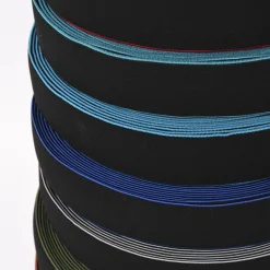 Gummiband mit farbigem Rand schwarz aqua blau Breite: 4cm