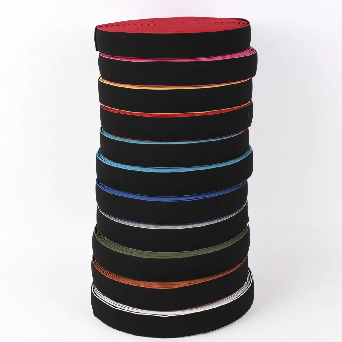 Gummiband mit farbigem Rand schwarz aqua blau Breite: 4cm