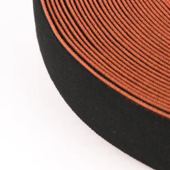 Gummiband mit farbigem Rand schwarz orange Breite: 4cm
