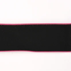 Gummiband mit farbigem Rand schwarz pink Breite: 4cm