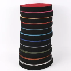 Gummiband mit farbigem Rand schwarz rot Breite: 4cm