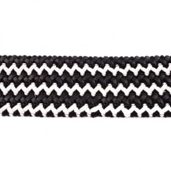 Gummi Band mit Kunstleder schwarz weiß Meterware Breite: 5,5cm