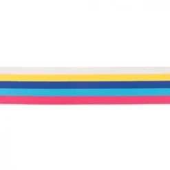 Gummiband Multi-Streifen extra weich weiß gelb blau pink Breite: 4cm