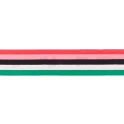 Gummiband Multi-Streifen extra weich rosa schwarz weiß grün Breite: 4cm