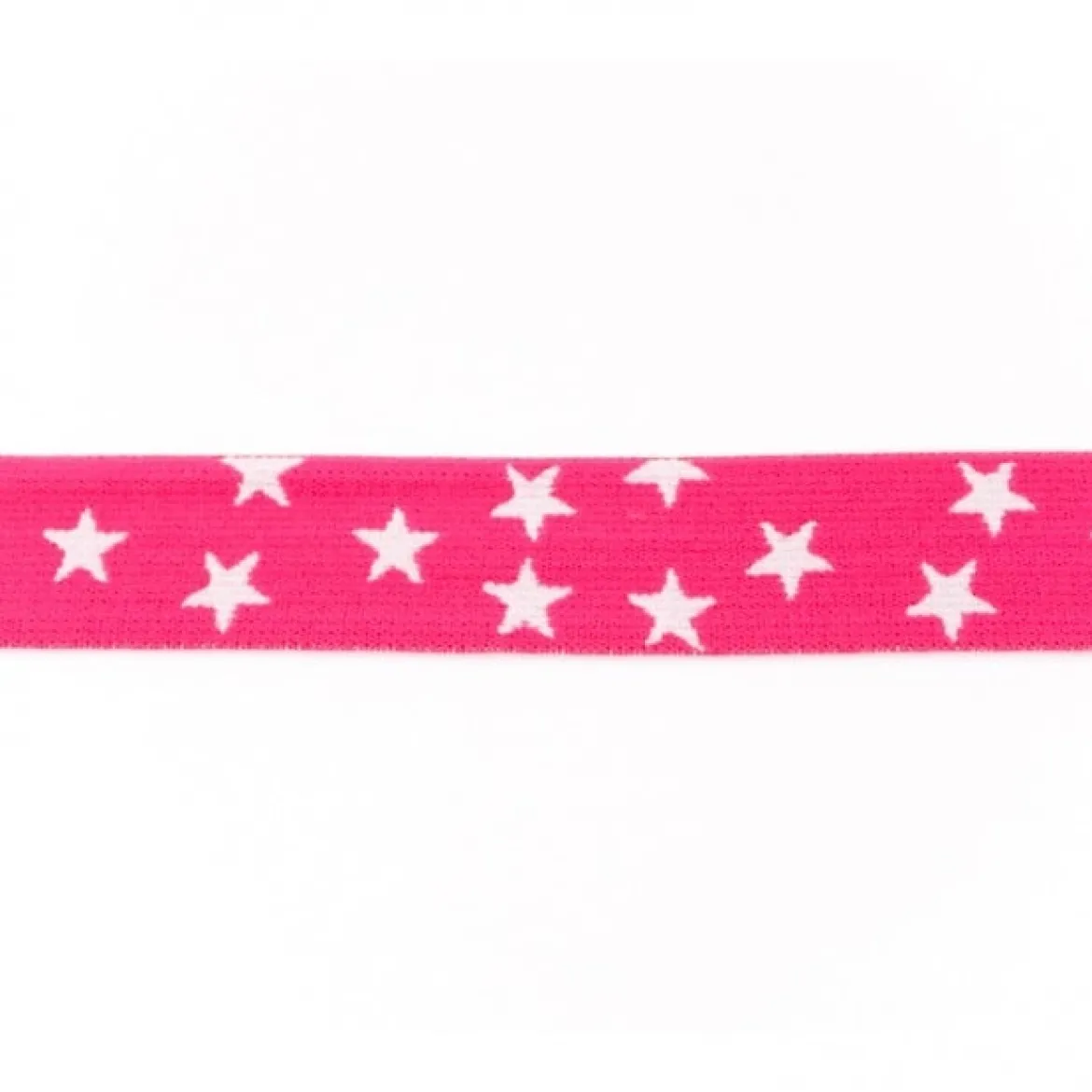 Gummi Band pink mit vielen kleinen weißen Sternen Meterware Breite: 2,5cm