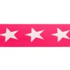 Gummi Band pink mit weißen Sternen Meterware Breite: 4cm