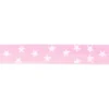 Gummi Band rosa mit vielen kleinen weißen Sternen Meterware Breite: 2,5cm