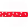 Gummi Band rot mit vielen kleinen weißen Sternen Meterware Breite: 2,5cm