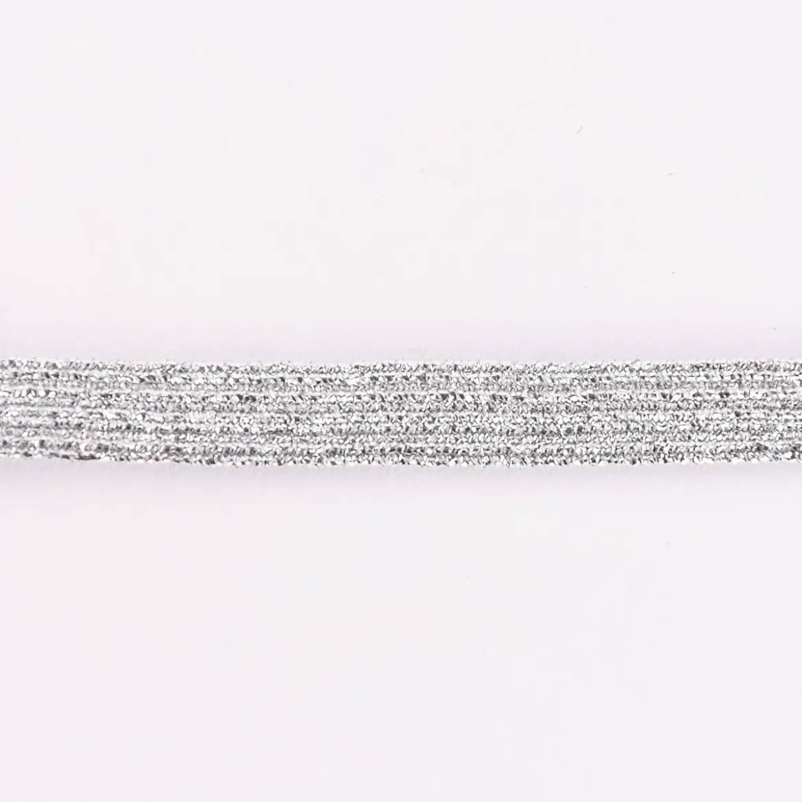 Gummiband silberfarbig Glitzer Breite: 0,7cm