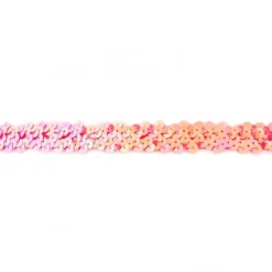 Gummi Pailletten rosa peach orange Breite: 2cm