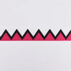 Gurtband Deko Zickzack pink schwarz weiß Polyester Breite: 4cm