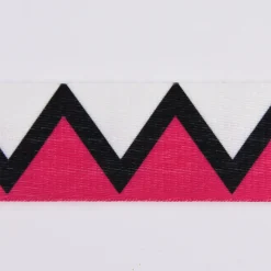 Gurtband Deko Zickzack pink schwarz weiß Polyester Breite: 4cm