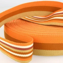 Gurtband doppelseitig robust für Taschen gestreift orange 40mm breit