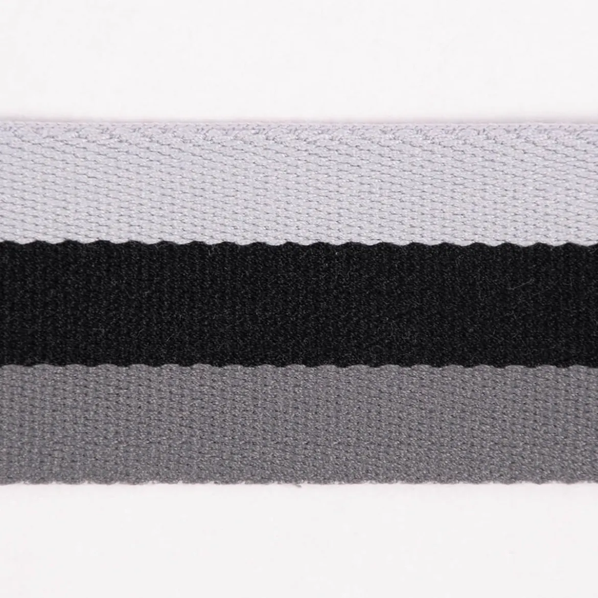 Gurtband doppelseitig robust für Taschen gestreift grau 40mm breit
