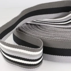 Gurtband doppelseitig robust für Taschen gestreift grau 40mm breit