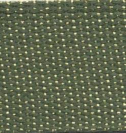 Gurtband Glamour army-grün goldfarbig Metallic-Effekte Meterware 40mm Breite
