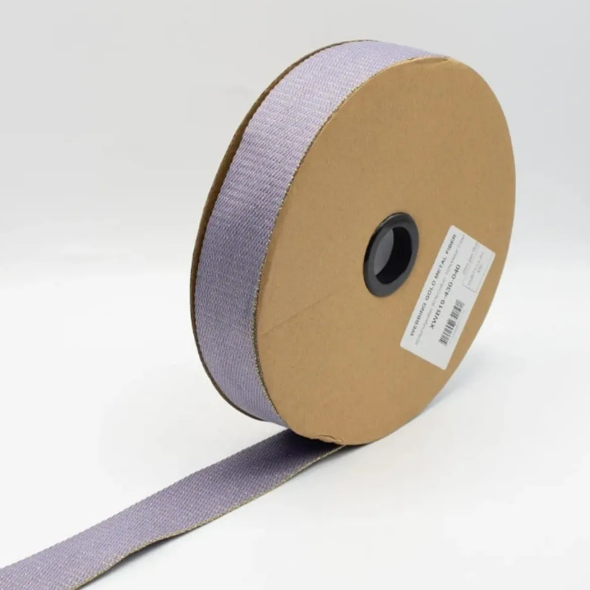 Gurtband Glamour lila goldfarbig Metallic-Effekte Meterware 40mm Breite