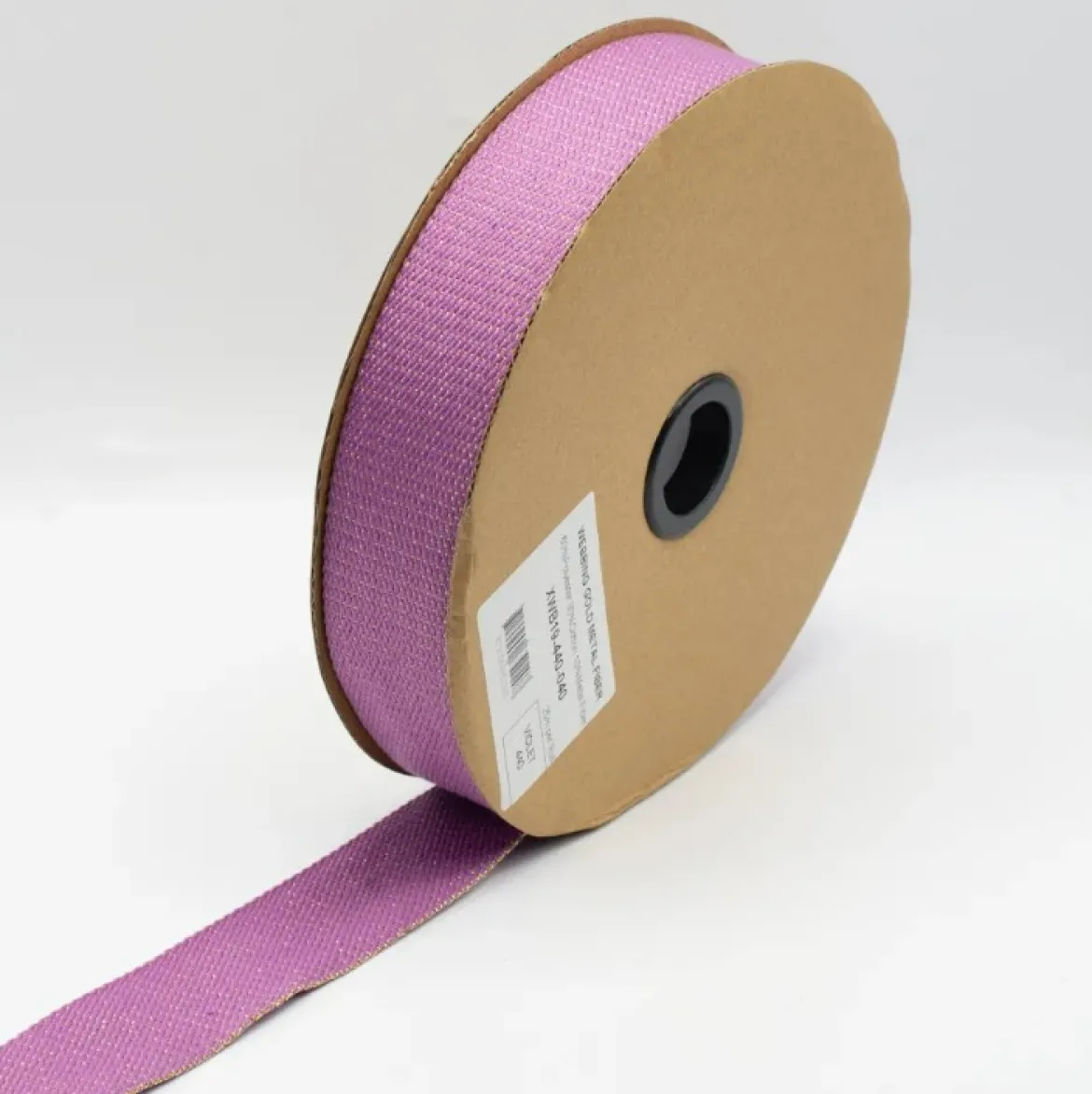Gurtband Glamour rosa goldfarbig Metallic-Effekte Meterware 40mm Breite