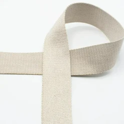 Gurtband Glamour sand goldfarbig Metallic-Effekte Meterware 40mm Breite