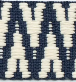 Gurtband Ikat Struktur dunkelblau-weiß Meterware 40mm Breite