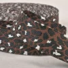 Gurtband Leopardenmuster dunkelbraun schwarz 3,8cm Breite