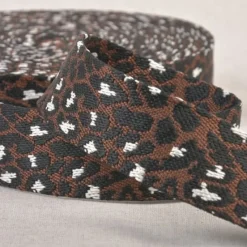 Gurtband Leopardenmuster dunkelbraun schwarz 3,8cm Breite