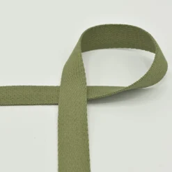 Gurtband Meterware extra weich khaki oliv 2,5 cm Breite