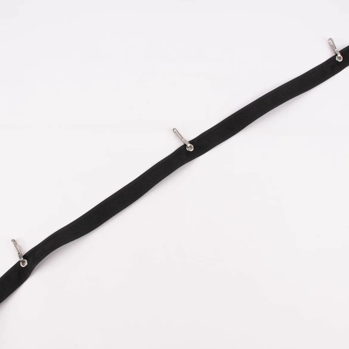 Gurtband mit Karabinerhaken schwarz silberfarbig Breite: 3cm