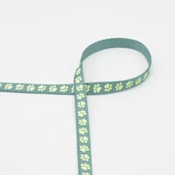 Gurtband Pfoten nachtleuchtend mint gelb 10mm Breite