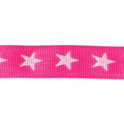 Gurtband pink mit Sterne weiß Breite: 4cm