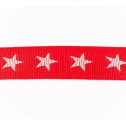 Gurtband rot mit Sterne weiß Breite: 4cm
