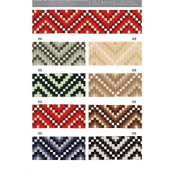 Gurtband Zickzack Chevron beige sand weiß 3,8cm Breite