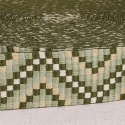Gurtband Zickzack Chevron hellkhaki grün weiß 3,8cm Breite