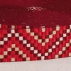 Gurtband Zickzack Chevron rot beige weiß 3,8cm Breite