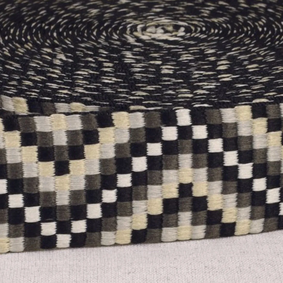 Gurtband Zickzack Chevron schwarz grau weiß 3,8cm Breite